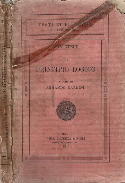 Il Principio logico - Aristotele - copertina