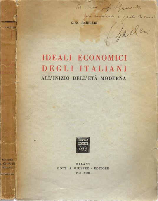 Ideali economici degli italiani - Gino Barbieri - copertina