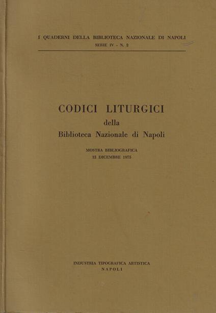 Codici liturgici della Biblioteca Nazionale di Napoli - copertina