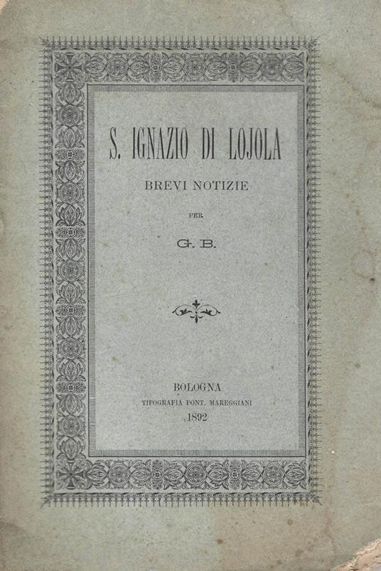 S. Ignazio di Lojola - copertina
