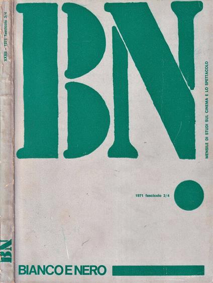 Bianco e nero, numeri 3-4, anno XXXII - copertina