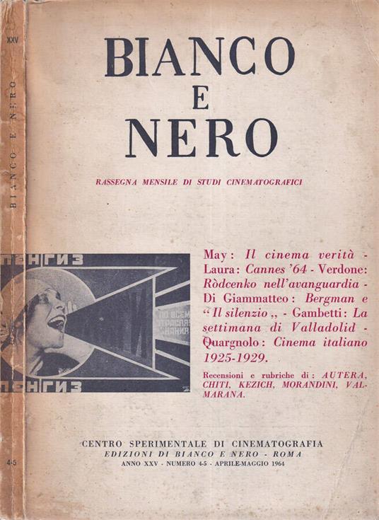 Bianco e nero, numeri 4-5, anno XXV - copertina