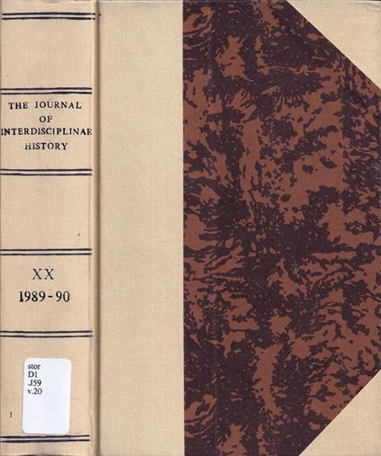 The journal of interdisciplinary history, volume XX, 1989-90 - copertina