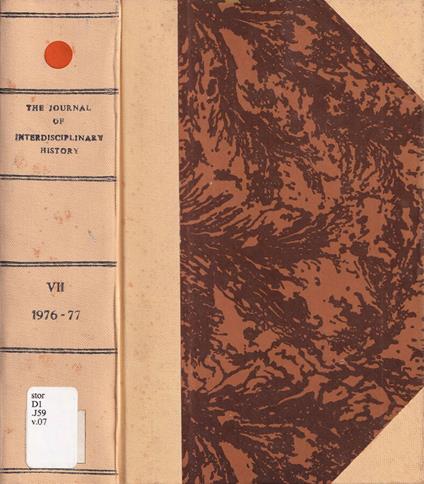 The journal of interdisciplinary history, volume VII, 1976-77 - copertina