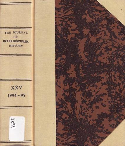 The journal of interdisciplinary history, volume XXV, 1994-95 - copertina