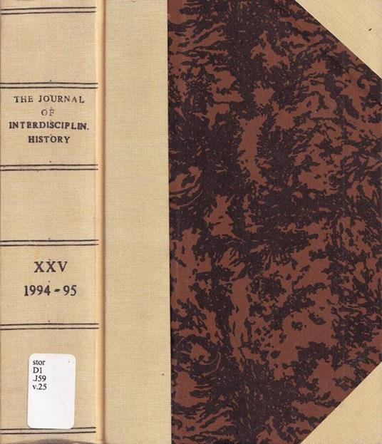 The journal of interdisciplinary history, volume XXV, 1994-95 - copertina