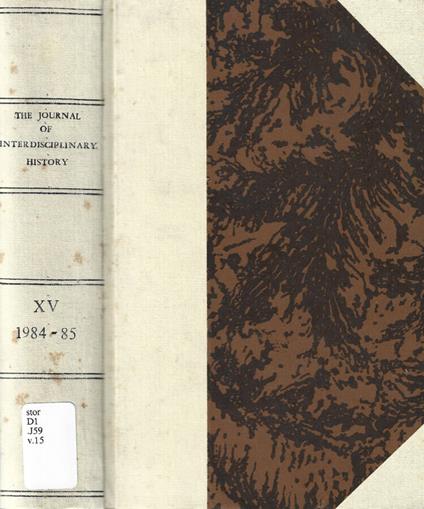 The Journal of Interdisciplinary History Vol. XV - copertina