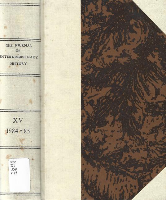 The Journal of Interdisciplinary History Vol. XV - copertina