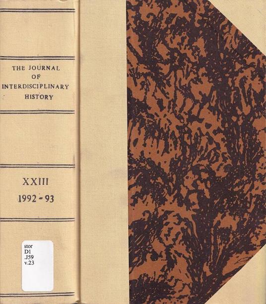 The journal of interdisciplinary history, volume XXIII, 1992-93 - copertina