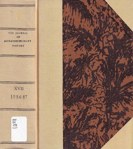 The journal of interdisciplinary history, volume XVII, 1986-87 - copertina