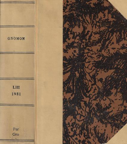 Gnomon, volume LIII, 1981 - copertina