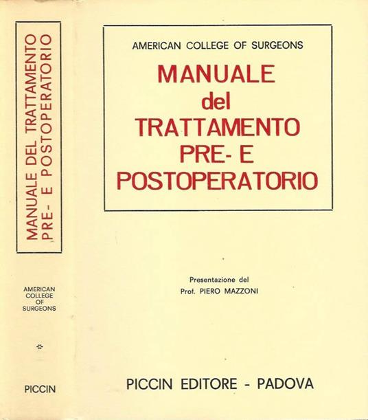 Manuale del trattamento pre- e postoperatorio - copertina
