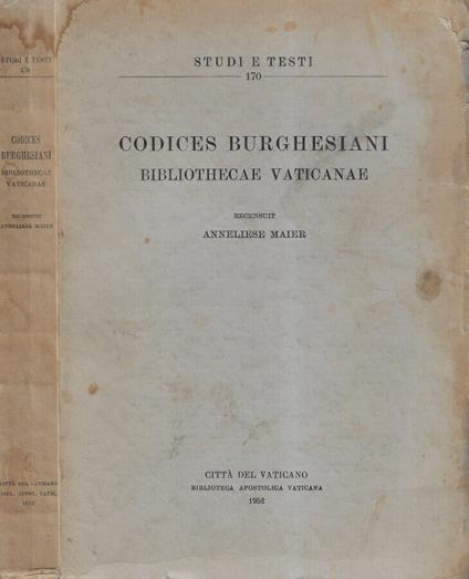 Codices burghesiani bibliothecae vaticanae - copertina