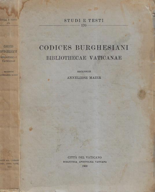 Codices burghesiani bibliothecae vaticanae - copertina