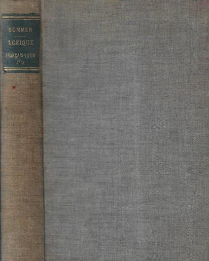 Lexique francais-latin - copertina