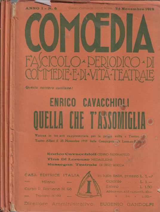 Comoedia n. 6, 7, 8 1919 - copertina