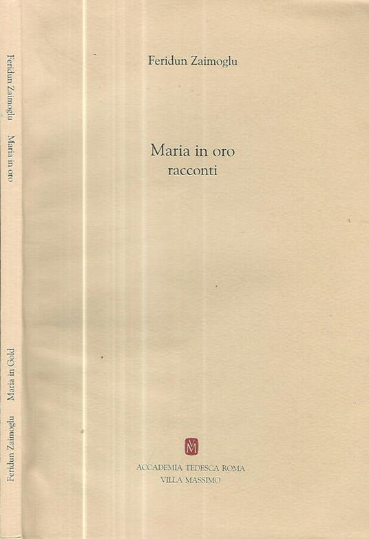 Maria in oro. Racconti - copertina