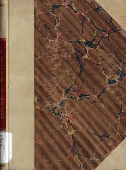 Classical philology general index Volumes I-X 1906-1915 - copertina