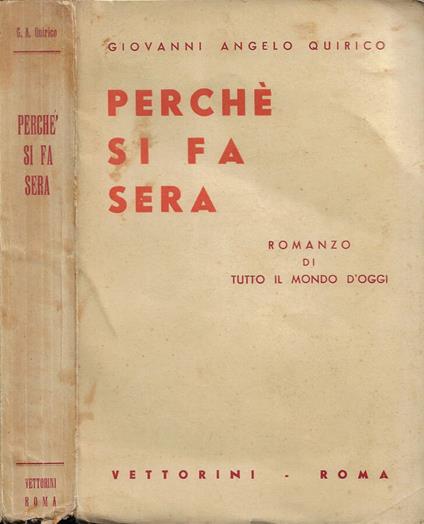 Perché si fa sera - copertina
