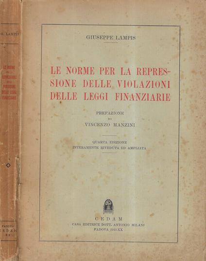 Le norme per la repressione delle violazioni delle leggi finanziarie - copertina