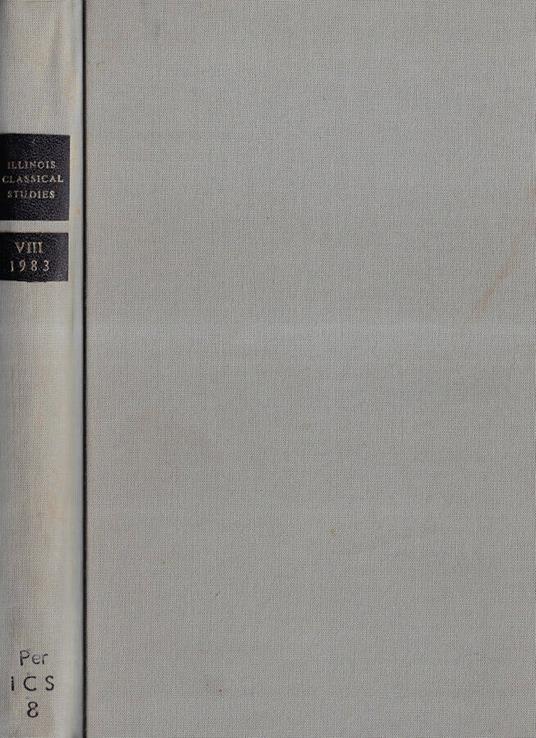 Illinois classical studies Vol. VIII 1983 - copertina