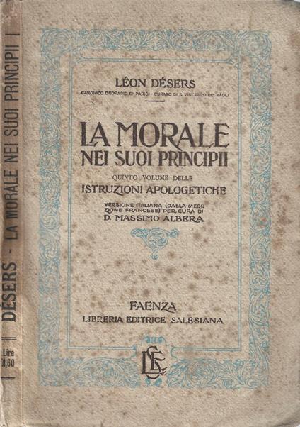 La morale nei suoi principi - copertina