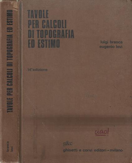 Tavole per calcoli di topografia ed estimo - copertina