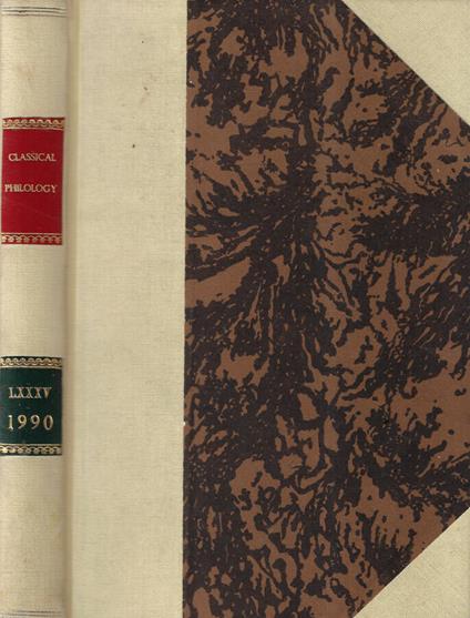Classical philology Volume 85 1990 - copertina