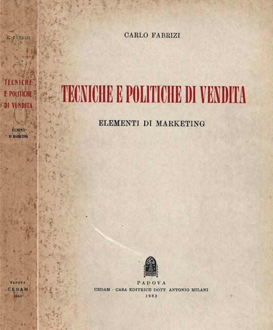 Tecniche e politiche di vendita - Carlo Fabrizi - copertina