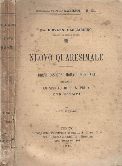 Nuovo Quaresimale - Giovanni Gagliardino - copertina