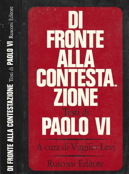 Di fronte alla contestazione - Virgilio Levi - copertina