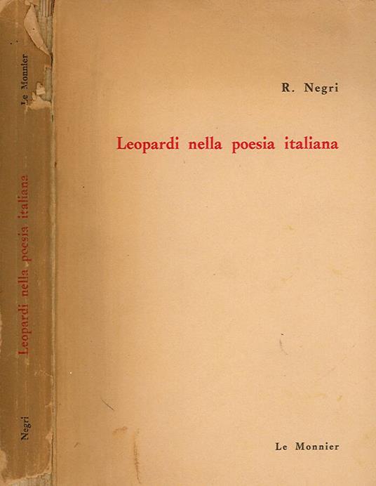 Leopardi nella poesia italiana - R. Negri - copertina