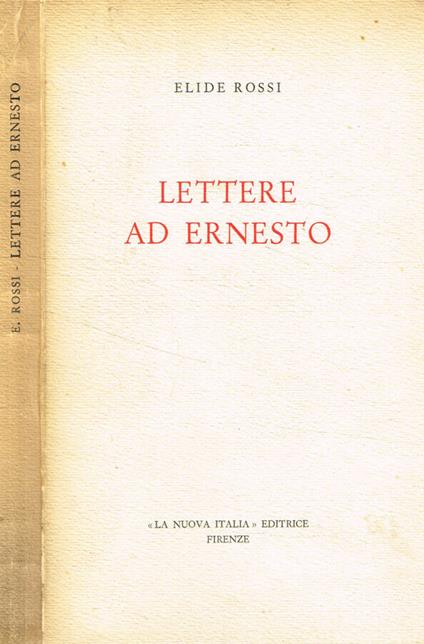 Lettere ad Ernesto - Elide Rossi - copertina