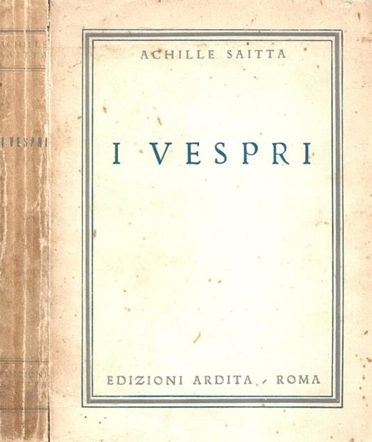 I vespri - Achille Saitta - copertina