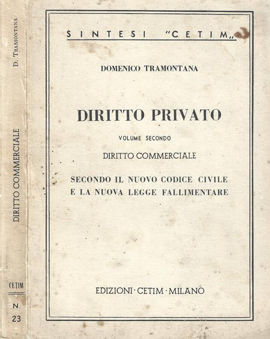 Diritto Privato vol. II - Domenico Tramontana - copertina