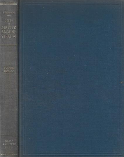 Corso di diritto amministrativo Vol. II - Guido Zanobini - copertina