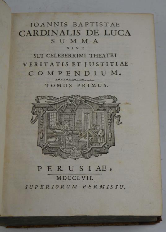 Summa sive sui celeberrimi Theatri Veritatis et Justitia compendium - G. De Luca - copertina