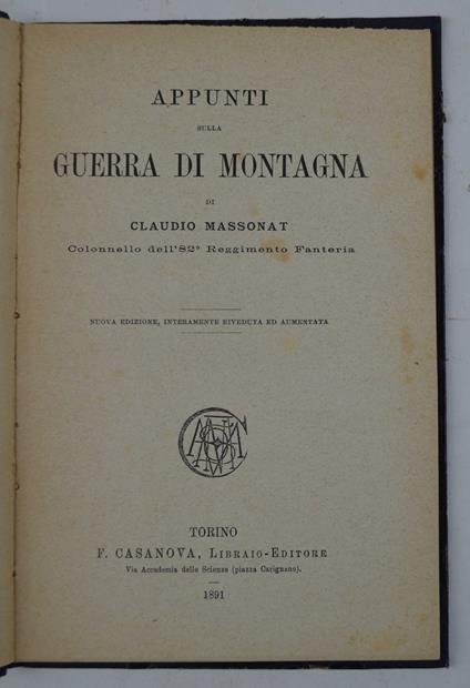 Appunti sulla guerra di montagna… - copertina