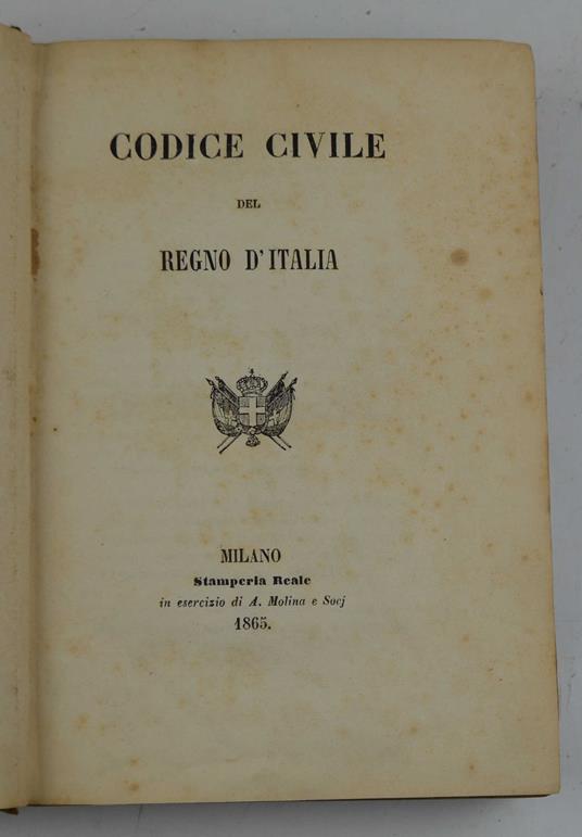 Codice civile del Regno d'Italia - copertina
