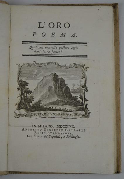 L' oro. Poema - copertina
