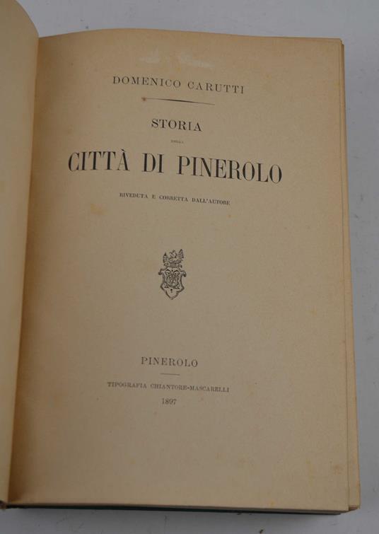 Storia della Città di Pinerolo riveduta e corretta dall'Autore - copertina