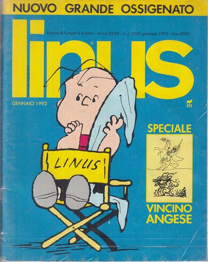 Rivista Linus Annata 1992 9 Numeri Lotto Offerta - copertina