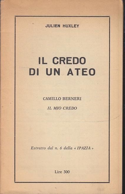 Il Credo Di Un Ateo - copertina