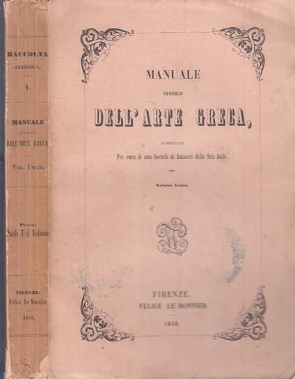 Manuale Storico Dell'arte Greca - copertina
