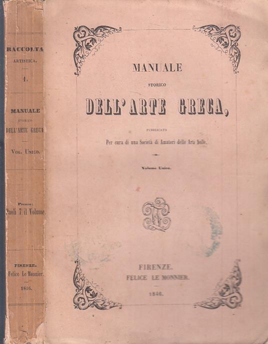 Manuale Storico Dell'arte Greca - copertina