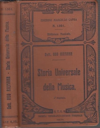 Storia Universale Della Musica - Ugo Riemann - copertina