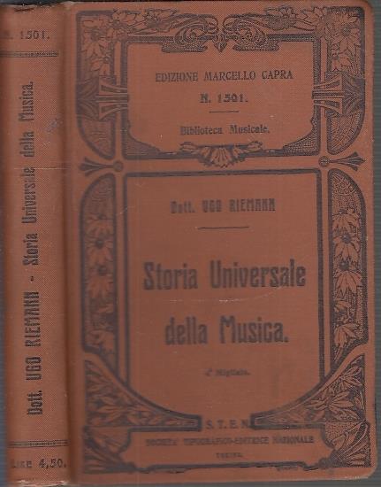 Storia Universale Della Musica - Ugo Riemann - copertina