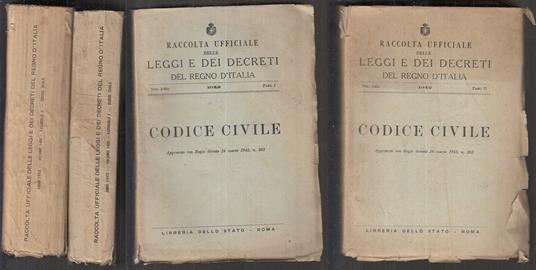 Raccolta Leggi E Decreti Regno D'italia 1bis Codice Civile 1/2 - copertina