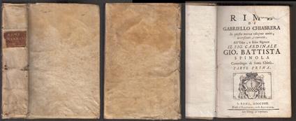 Rime Di Gabriello Chiabrera Parte Prima Settecentina - Gabriello Chiabrera - copertina