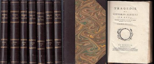 Tragedie Di Vittorio Alfieri Da Asti 6 Tomi 7 Volumi - Vittorio Alfieri - copertina